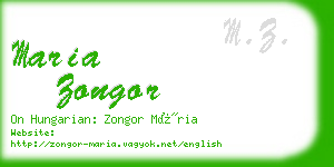 maria zongor business card